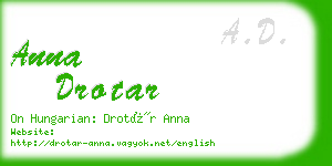 anna drotar business card